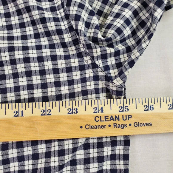 Eddie Bauer Corded Chambray Shirt Mens Large Blue White Check Heritage Preppy - Picture 9 of 13